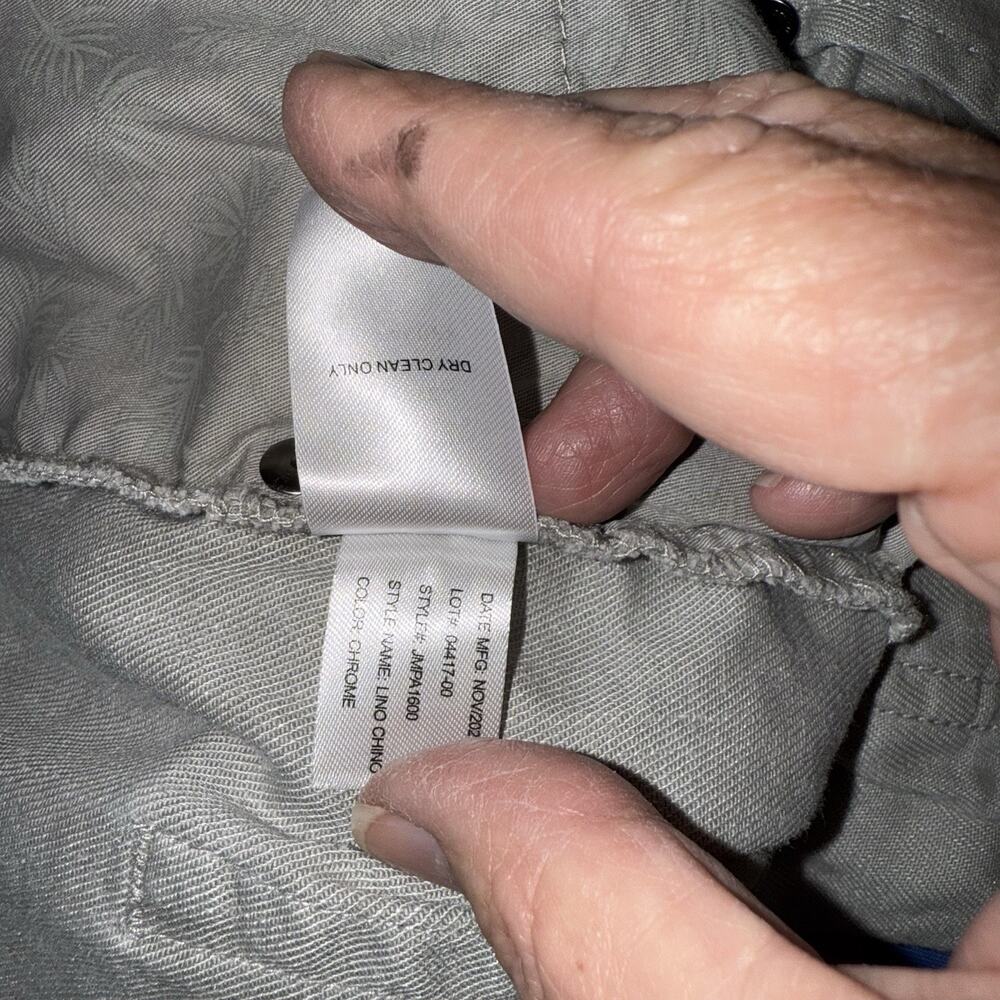 Johnnie O Chrome Flat Front Lightweight Lino Chino Linen Straight Leg Pant 35X34 - Picture 10 of 12